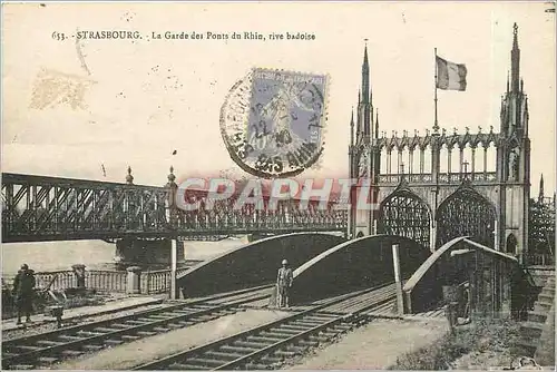 Ansichtskarte AK Strasbourg La Garde des Ponts du Rhiun rive badoise