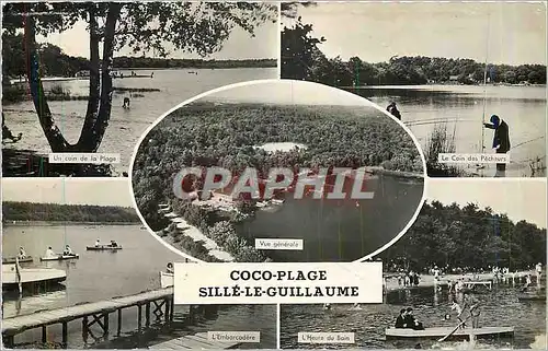 Cartes postales moderne Coco Plage Sille le Guillaume  Un coin de la plage Le coin des pecheurs L'heure du bain L'embarc