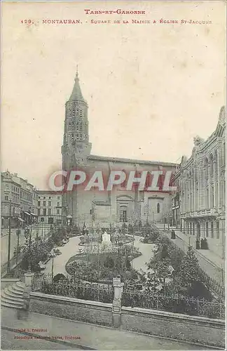 Cartes postales Montauban Square de la Mairie a Eglise St Jacques