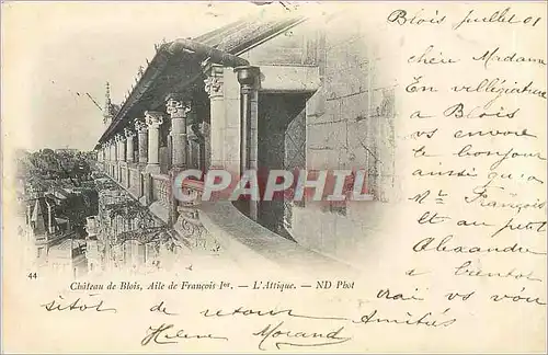 Cartes postales Chateau de Blois Aile de Francois L'Attique