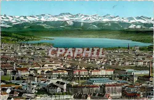 Moderne Karte Zurich und die Alpen