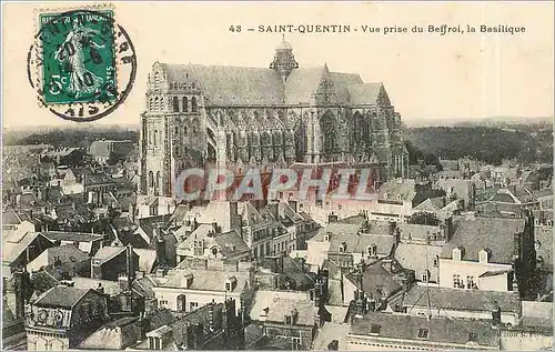 Ansichtskarte AK Saint Quentin Vue prise du Beffroi la Basilique