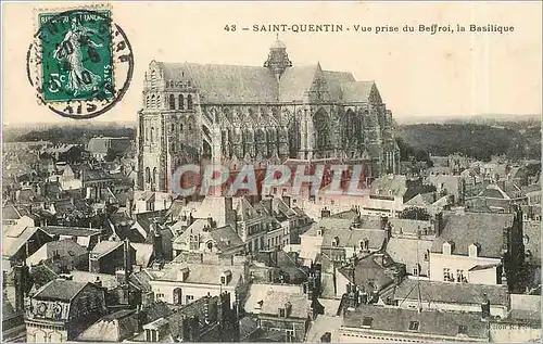 Cartes postales Saint Quentin Vue prise du Beffroi la Basilique