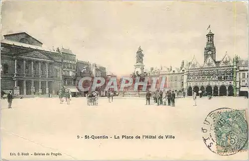Cartes postales St Quentin La Place de l'Hotel de Ville