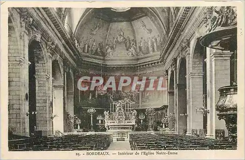 Ansichtskarte AK Bordeaux Interieur de l'Eglise Notre Dame