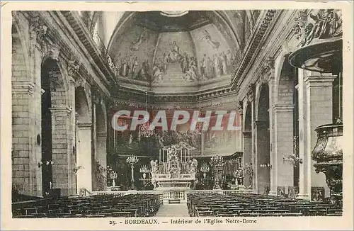 Cartes postales Bordeaux Interieur de l'Eglise Notre Dame