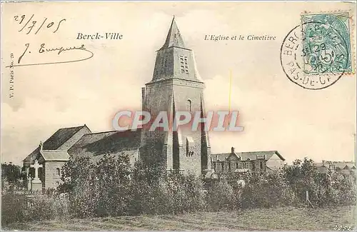 Cartes postales Berck Ville L'Eglise et le Cimetiere