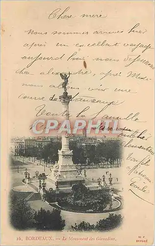 Cartes postales Bordeaux Le Monument des Girondins