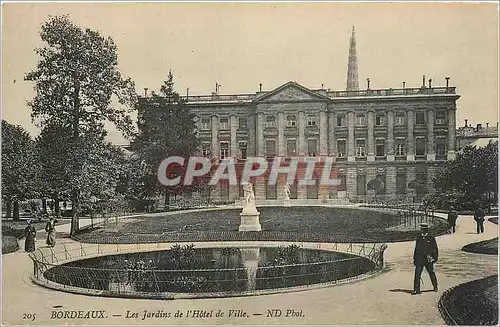 Cartes postales Bordeaux Les Jardins de l'Hotel de Ville