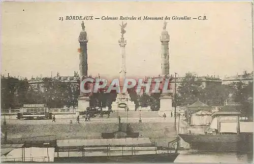 Cartes postales Bordeaux Colonnes Rostrales et Monument des Girondins