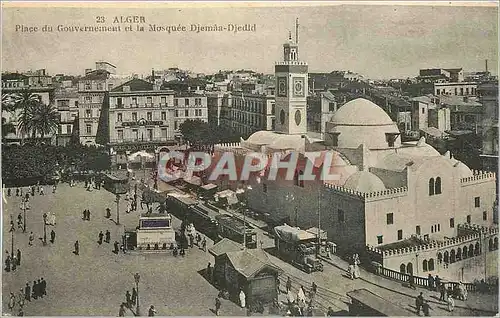 Ansichtskarte AK Alger Place du Gouvernement et la Mosquee Djemaa Djedld