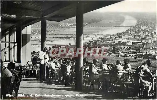 Cartes postales moderne Wien Blick Kahlenbergterrasse gegen Donau