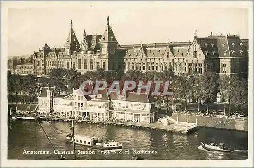 Ansichtskarte AK Amsterdam Centraal Station mei NZH Koffiehuis