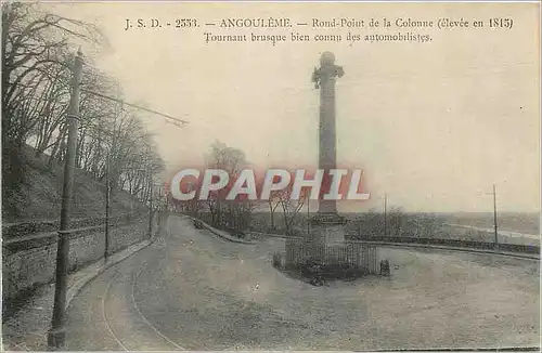Cartes postales Angouleme Rond Point de la Colonne Tournant brusque bien connu des automobilistes