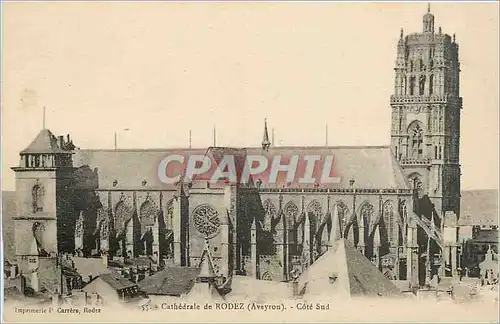 Cartes postales Cathedrale de Rodez Aveyron cote sud
