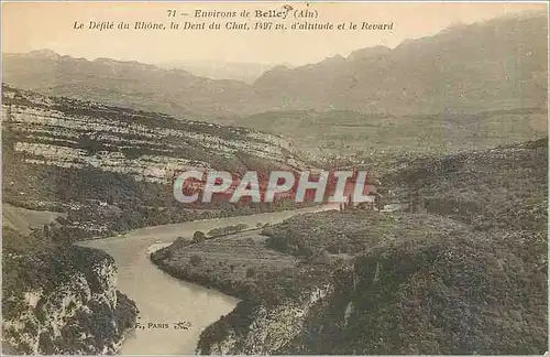 Cartes postales Environs de Belley Le Defile du Rhone la Dent du Chat 1497 d'Altitude et le Revard