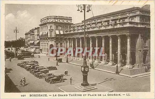 Cartes postales Bordeaux Le Grand Theatre et Place de la Comedie