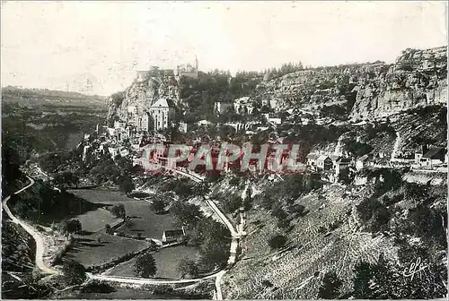 Cartes postales moderne Rocamadour Lot Vue generale et boucle de la route de Cahors
