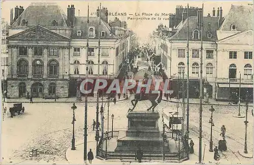 Ansichtskarte AK Orleans La Place du Martroi Tramway