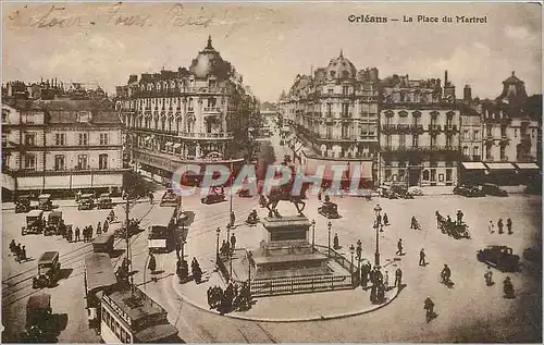 Cartes postales Orleans La Place du Martroi Tramway