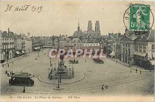 Cartes postales Orleans La Place du Martroi Tramway