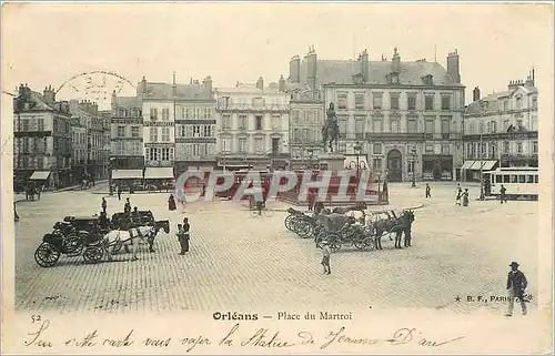 Ansichtskarte AK Orleans Place du Martroi Tramway