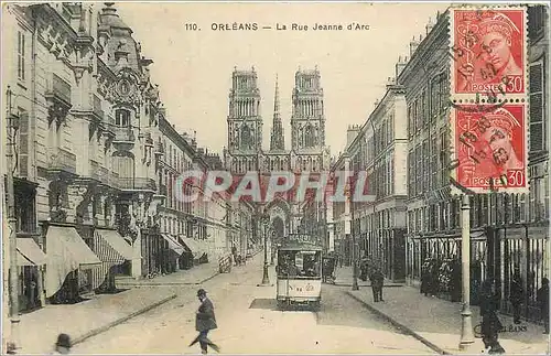 Cartes postales Orleans La rue Jeanne d'Arc Tramway