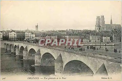 Cartes postales Orleans Vue generale et le Pont Ecole de natation