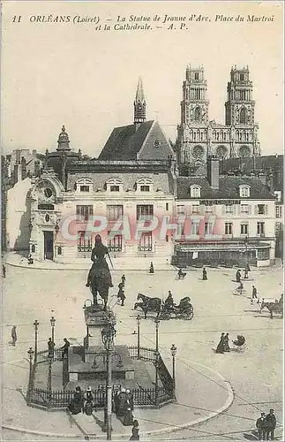 Ansichtskarte AK Orleans Loiret La Statue de Jeanne d'Arc Place du Martroi et la Cathedrale