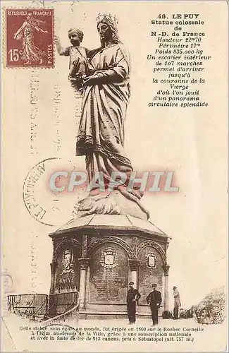 Cartes postales Le Puy Statue colossale de ND de France