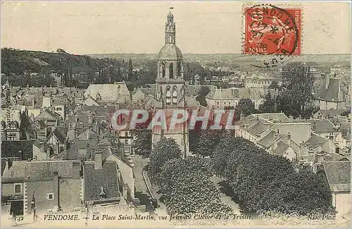 Cartes postales Vendome La Place Saint Marlin vue prise Clocher de la Trinite