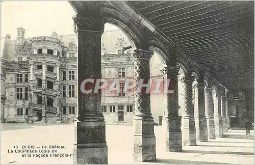 Cartes postales Blois Le Chateau La Colonnade Louis XII et la Facade Francois