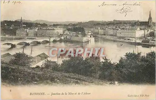 Cartes postales Bayonne Jonction de la Nive et de l'Adour