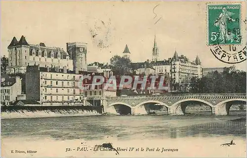 Ansichtskarte AK Pau Le Chateau Henri IV et le Pont de Jurancon