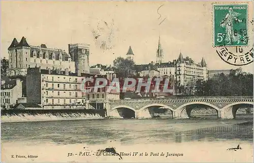 Cartes postales Pau Le Chateau Henri IV et le Pont de Jurancon