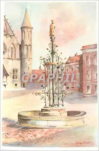 Cartes postales Binnenhof den Haag Origineel Aquarel door george schulen