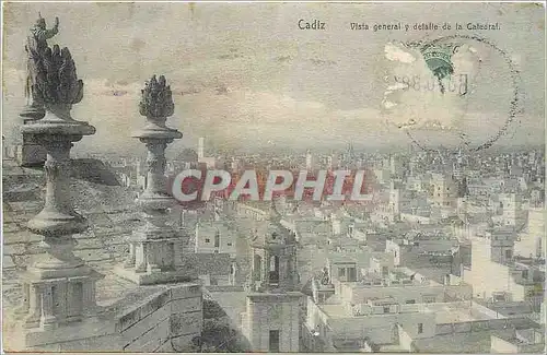 Cartes postales Cadiz Vista general y detalle de la Catedral