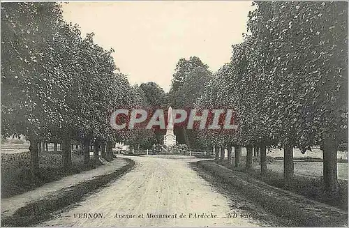 Cartes postales Vernon Avenue et Monument de l'Ardeche