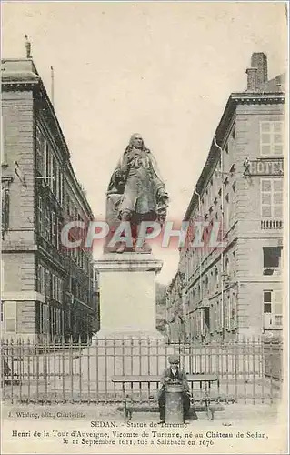Cartes postales Sedan Statue de Turenne Henri de la Tour d'Auvergne Vicomte de Turenne ne au Chateau de Sedan