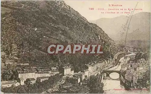 Cartes postales Foix Quartier de la Rive droite de l'Ariege et le Pont