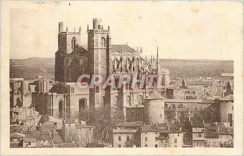 Ansichtskarte AK Narbonne Cathedrale St Just et partie Nord du Palais des Archevegues