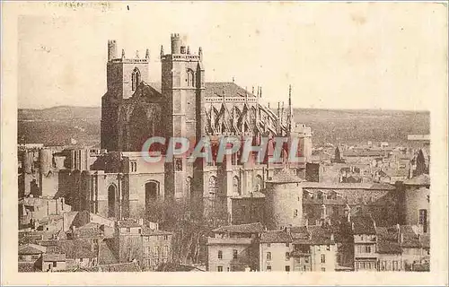 Cartes postales Narbonne Cathedrale St Just et partie Nord du Palais des Archevegues