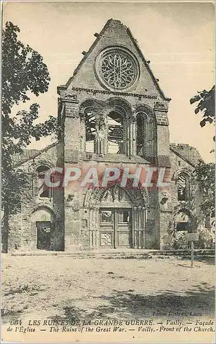 Ansichtskarte AK Les Ruines de la Grande Guerre Vailly Facade de l'Eglise