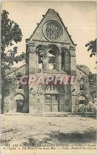 Cartes postales Les Ruines de la Grande Guerre Vailly Facade de l'Eglise