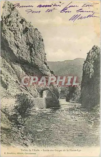 Cartes postales Vallee de l'Aude Sortie des Gorges de la pierre Lys
