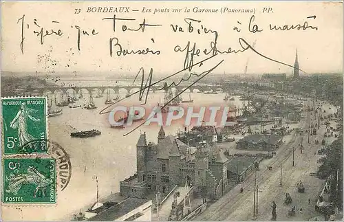 Cartes postales Bordeaux Les ponts sur la Garonne Panorama