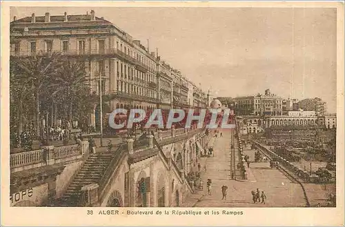 Cartes postales Alger Boulevard de la Republique et les Rampes
