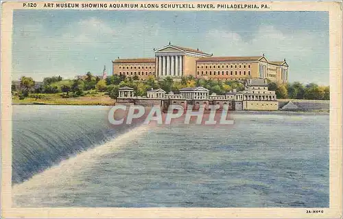 Cartes postales Art Museum showing aquarium along Schuykill River Philadelphia PA