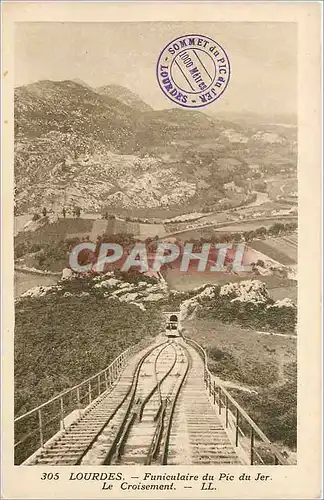 Cartes postales Lourdes Funiculaire du Pic du Jer Le Croisement