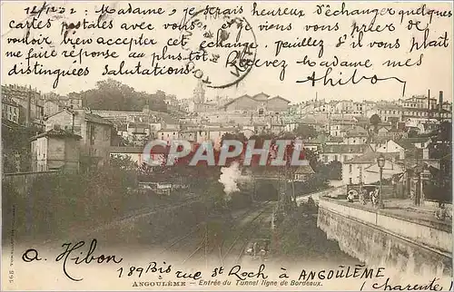Cartes postales Angouleme Entree du Tunnel ligne de Bordeaux Train